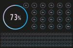 Set Of 0-100 Percentage Ready To Use For Infographics With Blue Stock Photo