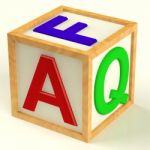 Wooden Block With Faq Text Stock Photo