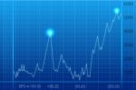 Blue Line Chart Stock Photo