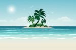 Paradise Beach. Illustration  Stock Photo