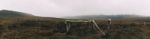 Foggy Field On The Mountain Stock Photo