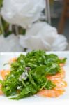 Fresh Salmon Carpaccio Stock Photo