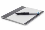 Graphic Tablet Isolated On White Background With Clipping Path Stock Photo