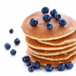 Stack Of Pancakes With Fresh Blueberries Stock Photo