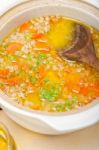 Syrian Barley Broth Soup Aleppo Style Stock Photo