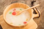 Water Chestnut Coated With Tapioca Starch In Coconut Cream Stock Photo