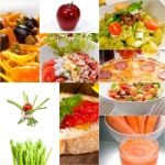 Healthy Vegetarian Vegan Food Collage Stock Photo