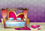 Cartoon  Illustration Interior Valentine Room With Separated Layers Stock Photo