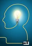 Head Line With Light Bulb Modern Design Template Stock Photo