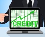 Credit Graph Chart Displays Buy Increase Grow Debt Stock Photo