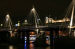 Hungerford Footbridge At Night Stock Photo