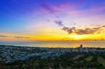 Landscape Hua Hin City At Sunrise Stock Photo