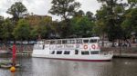 Tourist Boat Moored On The River Dee At Chester Stock Photo