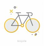 Thin Line Icons, Bicycle Stock Photo