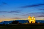 Singha Statue At Singha Park Stock Photo