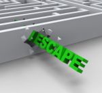 Escape From Maze Shows Liberated Stock Photo