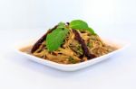 Thai Style Spicy Bamboo Shoot Salad Stock Photo