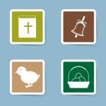 Easter Icon Set Stock Photo