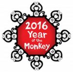 Chinese Horoscope Design With Monkey Stock Photo