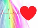 Heart Pulse Means Empty Space And Cardiogram Stock Photo