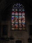 Stained Glass Window In The Basilica St Seurin In Bordeaux Stock Photo