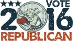 Vote Republican 2016 Elephant Boxer Circle Etching Stock Photo