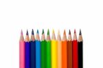 Color Pencil On White Background Stock Photo