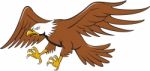 American Bald Eagle Swooping Cartoon Stock Photo