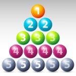 Colorful Number Balls Stock Photo