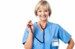 Medical Professional Ready To Examine You Stock Photo