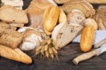 Fresh Assortment Of Baked Bread Varieties Stock Photo