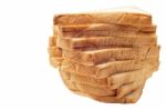 Sliced Bread Stack Isolated Stock Photo