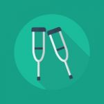 Medical Flat Icon. Crutches Stock Photo