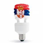 Flag Of Serbia On Bulb Stock Photo