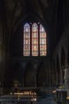 Stained Glass Window In  Cathedral Of Saint-etienne Metz Lorrain Stock Photo