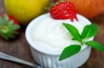 Fruits And Yogurt Stock Photo