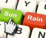 Sun Rain Computer Mean Weather And Seasons Stock Photo