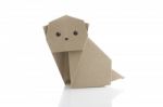 Origami Dog By Recycle Paper Craft Stock Photo