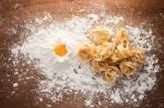 Fettuccine Pasta Italian Food Still Life Rustic Stock Photo