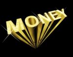 Golden 3d Money Text Stock Photo