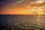 Sunset Over The Sea In Thailand Stock Photo