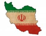 Iran Map On Iran Flag Drawing ,grunge And Retro Flag Series Stock Photo