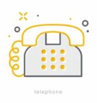 Thin Line Icons, Telephone Stock Photo