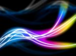 Flourescent Swirls Background Shows Colorful Pattern In Dark
 Stock Photo