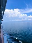 Waking Up To This View From Our Ship Cabin In Singapore Stock Photo