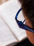 Kid Reading Book Stock Photo