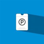 Park Car Card Flat Icon   Illustration Stock Photo