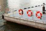 Life Preserver And Pontoon Stock Photo