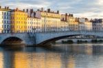 Bridge In French City Of Lyon Stock Photo