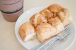 Homemade Bread With Almond, Raisin And Coconut Stock Photo